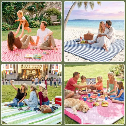 Waterproof Beach Blanket Picnic Outdoor Mat Bridal Shower Gifts Registry Bride Groom Name Newly Wed Must Haves Engagement Party Stuff Marriage Newlywed Couple Mr Mrs Honeymoon Elopement Essential - color: Black and White