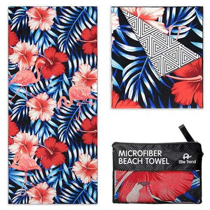 Quick Dry Towel Extra Large 78x35 Inch - Microfiber Beach Towel - Perfect for Beach, Travel, Swimming, Pool, Yoga, Hiking, Camping - Lightweight, Fast Drying, Compact for Adults (Flamingo) - color: Flamingo, style: Extra Large 78x35"