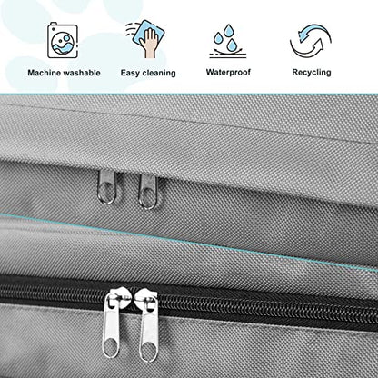 Explore Land Waterproof Dog Bed Cover Canvas Washable Dog Crate Pad Replacement Cover, 48Lx36Wx4H inch, Gray - color: Light Gray With Canvas, size: 48”Lx36”Wx4”H