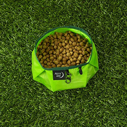 Nite IZE RadDog Collapsible Dog Bowl, Lightweight Food and Water Bowl - color: Lime