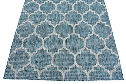 Unique Loom Outdoor Trellis Collection Area Rug (5' 3" x 8' Rectangle, Teal/ Gray) - color: Teal/Gray, size: 5'3" x 8' (Rectangular)