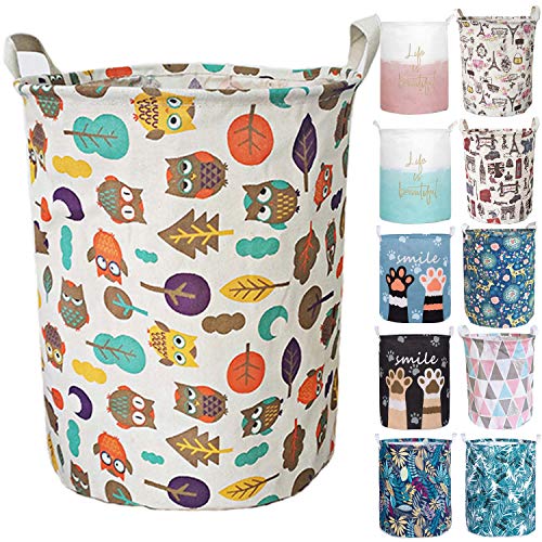 Merdes 19.7’’ Waterproof Foldable Laundry Hamper, Dirty Clothes Laundry Basket, Linen Bin Storage Organizer for Toy Collection (Owl) - color: Owl