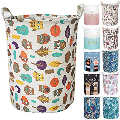 Merdes 19.7’’ Waterproof Foldable Laundry Hamper, Dirty Clothes Laundry Basket, Linen Bin Storage Organizer for Toy Collection (Owl) - color: Owl