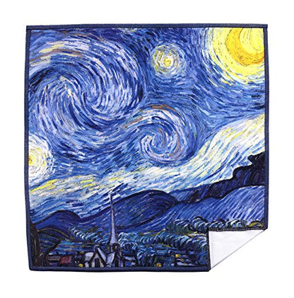 Large [6 Pack] Classic Art (Gogh Starry Night) - Ultra Premium Quality Microfiber Cleaning Cloths (Best for Camera Lens, Glasses, Screens, and All Lens.), Microfiber Cloth - color: Vincent Van Gogh "the Starry Night", size: 6 Pack
