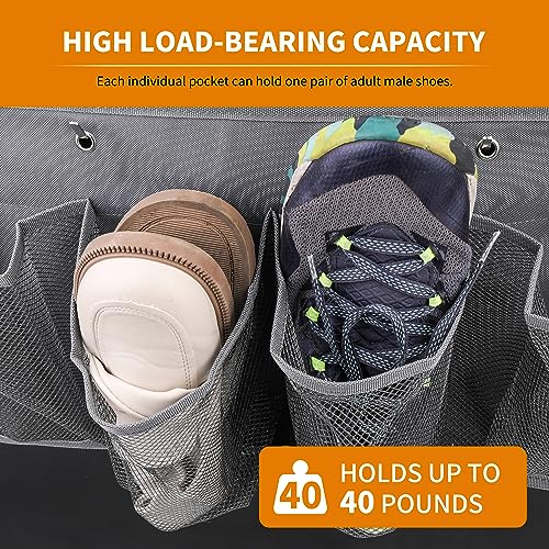 RVZONE RV Shoe Pockets 10 Pockets & 6 Pockets Heavy Hanging Bedside Storage Organizer with Sturdy Hooks Storage Pockets Hangs on bed for Shoes Toys and Tool Accessories
