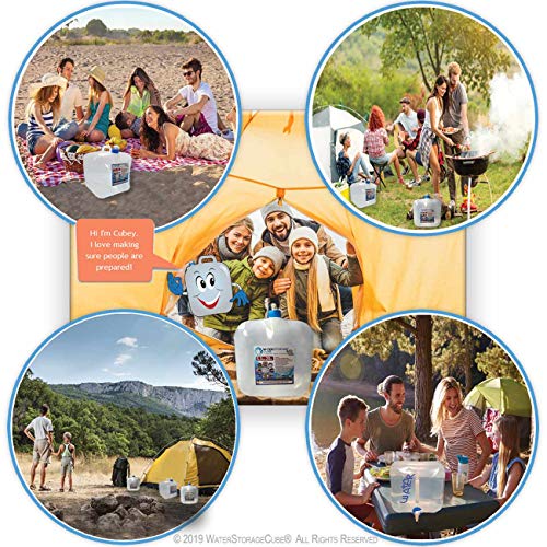 WaterStorageCube BPA Free Collapsible Water Container with Spigot, Camping Water Storage Carrier Jug for Outdoors Hiking Backpack & Survival Kit, Foldable Portable Water Canteen 1.3/2.6/5.3 Gallon - size: 5.3 gallon, style: 1-Pack 5.3 Gal