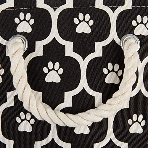 Bone Dry Pet Storage Collection Lattice Paw Print, Black, Small Round - color: Black, size: Small Round