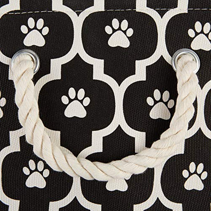 Bone Dry 6192 Pet Storage Collection Lattice Paw Print, Large Round, Black - color: Black, size: Large Round