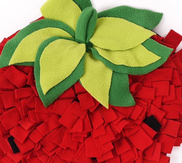 Ferret Cats Snuffle Mat Fleece Foraging Mats Interactive Feeding Toy Small Animal Rabbit Guinea Pig Rat Hamster Anti Slip Treat Dispenser Slow Feeder (Strawberry) - color: Strawberry