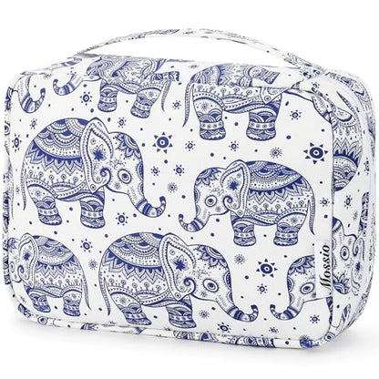 Mossio Hanging Toiletry Bag with Sturdy Hook - Large Portable Cosmetic Makeup Travel Organizer for Men & Women - color: Elephant B