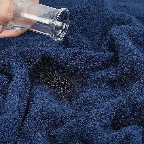 Cotton Paradise 100% Cotton Turkish Towel Set, Soft Absorbent Quick Dry, 6 Piece Towel Set, Navy Blue - color: Navy Blue