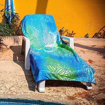 Quick Dry Towel Extra Large 78x35 Inch - Microfiber Beach Towel - Perfect for Beach, Travel, Swimming, Pool, Yoga, Hiking, Camping - Lightweight, Fast Drying, Compact for Adults (Blue Green) - color: Blue Green, style: Extra Large 78x35"