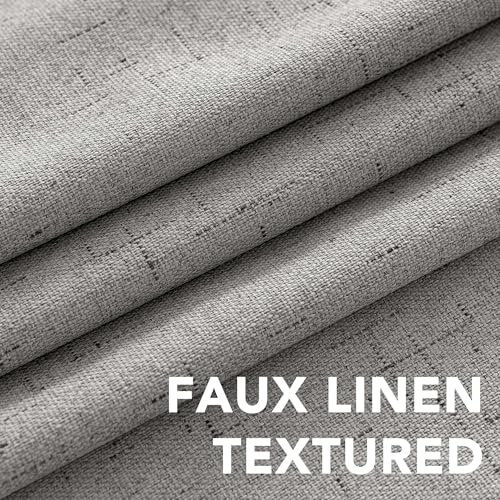 H.VERSAILTEX Linen Look 100% Blackout Curtains 45 Inches Long for Bedroom Rod Pocket 42 Inches Wide Linen Textured Thick Window Curtain Drapes with White Backing, Dove Gray, 2 Panels - color: Dove Gray, size: 42"W x 45"L (Pack of 2)