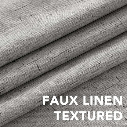 H.VERSAILTEX Linen Look 100% Blackout Curtains 45 Inches Long for Bedroom Rod Pocket 42 Inches Wide Linen Textured Thick Window Curtain Drapes with White Backing, Dove Gray, 2 Panels - color: Dove Gray, size: 42"W x 45"L (Pack of 2)
