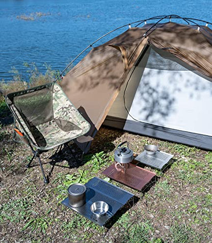 iClimb Mini Solo Folding Table Ultralight Compact for Backpacking Camping Hiking Beach Picnic (Silver - L) - color: Silver, size: Large