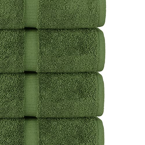 Chakir Turkish Linens 4 Piece Extra Large Bath Towels, 100% Cotton Luxury Turkish Towels for Bathroom, Soft Absorbent Bath Towels, 30 x 60 Inches, Moss - color: Moss