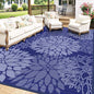 Mattitude Outdoor Rug 6' x 9' Waterproof, Reversible Portable Plastic Straw Area Rugs, Patio Carpet for RV Camping, Porch, Deck, Backyard, Camper, Pool, Picnic, Blue & White - size: 6' x 9' (Rectangular)