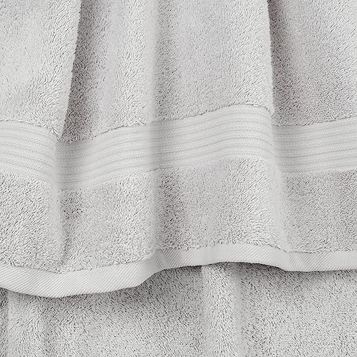 Cotton Paradise Towel Set of 6, 2 Bath Towels, 2 Hand Towels and 2 Washcloths Towels for Bathroom Sets, Platinium Grey - color: Silver Grey