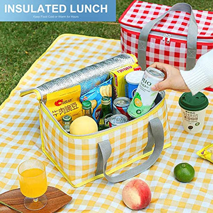 Insulated Reusable Food Picnic Bag Beach Bags, Cooler Bags with Zippered Top -for Hot or Cold,Picnic Basket Collapsible,Beach, Outdoor Party, Camping,Festivals (Red) - color: Red