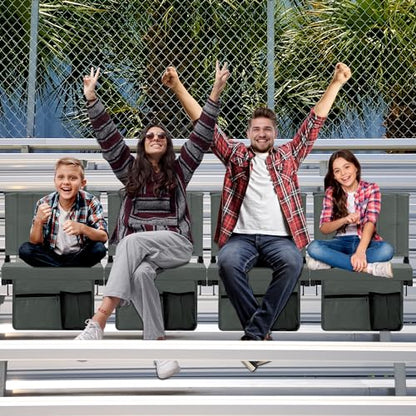 Stadium Seat for Bleachers with Back Support, Portable Bleacher Seat with Wide Comfy Padded Cushion, Metal Hook, Folding Stadium Chair with Shoulder Strap, Carry Handle, Cup Holder, Gray - color: Grey