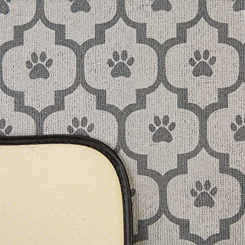 Bone Dry Machine Washable, Ultra Absorbent Pet Mat, 12x18, Gray Lattice - color: Gray Lattice, size: 12"L x 18"W
