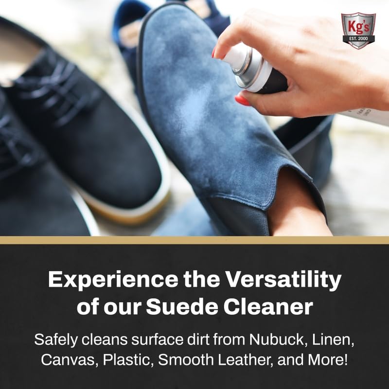 Kg's Premium Shoe Care Kit – Includes Cleaner, Suede Kit, Black & Brown Polish, Brushes, Applicators & Cloths for All Shoes - style: Suede Shoe Cleaning Kit