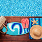 Drydiet Surfboard Bathroom Rug Summer Beach Door Mat Bath Mat for Shower Bathroom Decoration Surfboard Wave Non Slip Washable Bath Rug for Shower - style: Surfboard