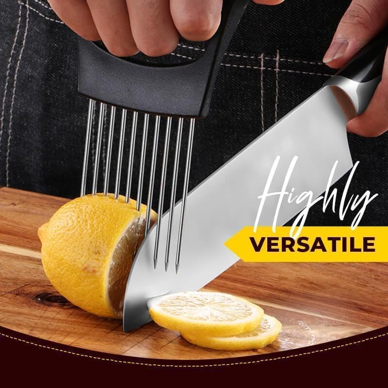 Stainless Steel Onion Slice Holder, Lemon Slicer Vegetable Cutter, Chopper Slicing Assistant Tool for Meat, Onion, Potato, Tomato Home Kitchen Tools (C-1 PCS) - color: C-1 PCS