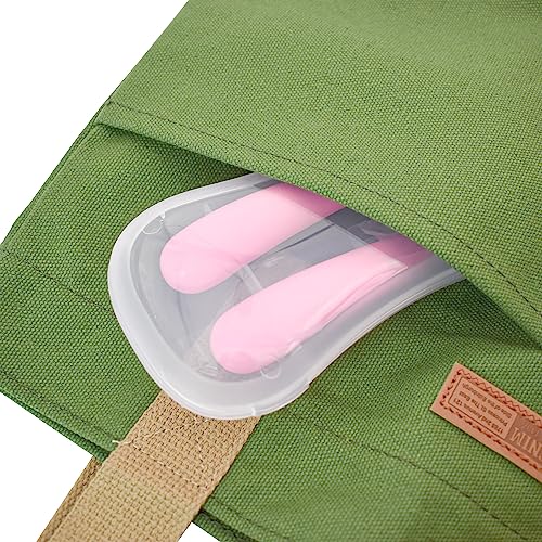 VANRA 2 Pieces Toddler Fork and Spoon Set with Travel Case 18/8 Stainless Steel Toddler Utensils Kids Silverware Children Flatware Child Cutlery Set for School Lunch Box (Pink) - color: Pink