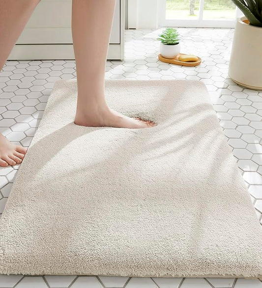 MINIDEAR Bathroom Rugs 24x17 Beige - Thick Memory Foam Bath Mat, Ultra Soft & Plush Fluffy, Non-Slip, Quick Dry, Absorbent Washable Floor Microfiber Mat for Tub, Home Decor Accessories - color: Beige, size: 1'5" x 2' (24x17)