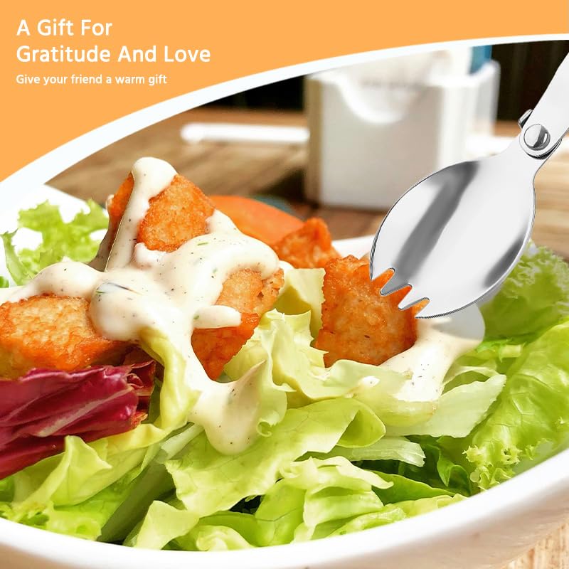 Portable Folding Spoon and Fork Set I Love Forking Sponning You Portable Utensils Husband Wife I Love You Gifts for Women Men Travel Outdoors Camping Picnic Fork and Spoon 2 PCS