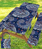 Picnic Table Cover with Bench Covers Tablecloth Table Cloth Camping Gifts for 30th 40th 50th 55th 60th 70th 80th 45th 65th 75th 40 50 55 60 65 70 Year Old Camper RV Owner Camping Lovers Men Women - color: Blue Paisley, size: 96in