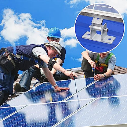 4PCS Solar Panel Mounts - Adjustable Brackets for RV & Flat Roofs, Tilt Angle 10-60 - size: 4 Pieces