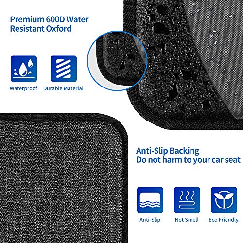 2 Pack Large Car Seat Protectors for Child & Baby, Thick Padding Waterproof, Auto Vehicle Leather Seats & Dog Mat Cover Pads, Grey - color: Grey