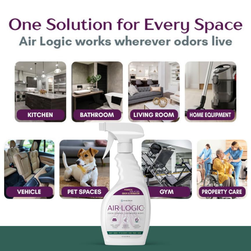 Dual-Action Odor Eliminator Spray 32 Fl Oz, Plant-Based Instant Knockdown & Enzymatic Deodorizer, Neutralizes 16 Odor Sources, Bleach-Free, Fabric & Surface Safe, Lavender Lemon, Pack of 6 - size: 32 Fl Oz (Pack of 6)