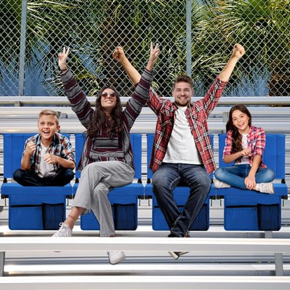 Stadium Seat for Bleachers with Back Support, Portable Bleacher Seat with Wide Comfy Padded Cushion, Metal Hook, Folding Stadium Chair with Shoulder Strap, Carry Handle, Cup Holder, Blue - color: Blue