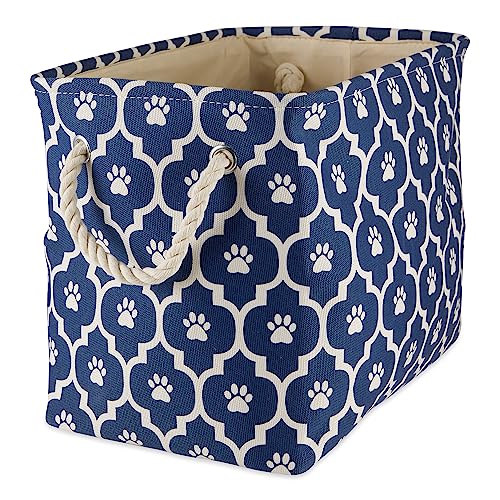 Bone Dry Pet Storage Collection Lattice Paw Print, Nautical Blue, Medium Rectangle - color: Nautical Blue, size: Medium Rectangle
