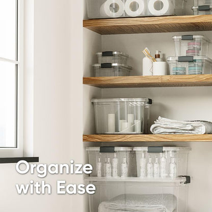 Superio Clear Storage Bins with Lids, Stackable Storage Box with Latches and Handles, Extra Small, 4 Pack 3 Quart - size: 3.5 Qt, style: 4 Pack