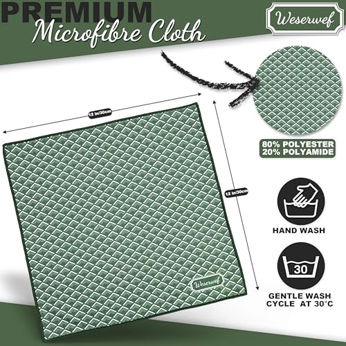 WESERWEF Design Microfiber Glasses Cleaning Cloth – Premium Cleaning Cloth for Eyeglasses, Screens, Tablets, Cameras & Lenses, 12" x 12", Ultra-Soft & Scratch-Free (Wave) - color: wave