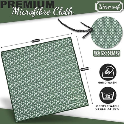 WESERWEF Design Microfiber Glasses Cleaning Cloth – Premium Cleaning Cloth for Eyeglasses, Screens, Tablets, Cameras & Lenses, 12" x 12", Ultra-Soft & Scratch-Free (Wave) - color: wave