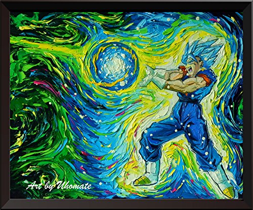 Uhomate Dragon Cartoon Wall Decor Vincent Van Gogh Starry Night Posters Home Canvas Wall Art PrintNursery Decor Living Room Wall Decor A091 (11X14) - size: 14"L x 11"W