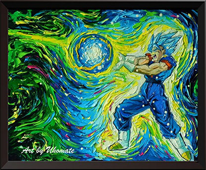 Uhomate Dragon Cartoon Wall Decor Vincent Van Gogh Starry Night Posters Home Canvas Wall Art PrintNursery Decor Living Room Wall Decor A091 (8X10) - size: 10"L x 8"W