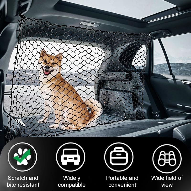 Dog Car Barrier for Honda Passport 2018-2021 2021-2024 2025, Mesh Pet Divider for Back Seat, Dog Guard for SUV Boot, Secure Pet Safety Net