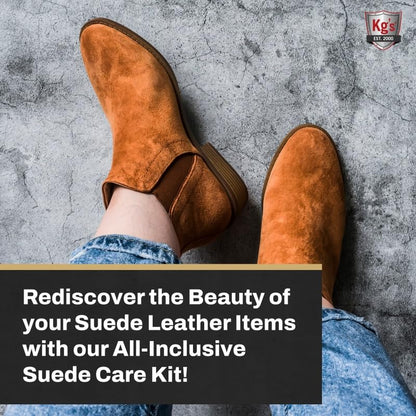 Kg's Premium Shoe Care Kit – Includes Cleaner, Suede Kit, Black & Brown Polish, Brushes, Applicators & Cloths for All Shoes - style: Suede Shoe Cleaning Kit