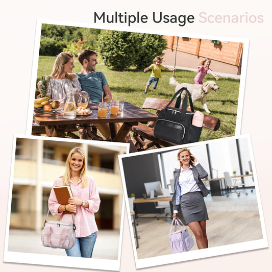 holuxer Insulated Lunch Bags for Women - Large Reusable Leakproof Cute Lunch Box for Adult, Portable Cooler Tote Bag for Work Picnic Meal Prep (Light Pink) - color: Pink