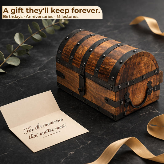 Happenings Treasure Chest Box with Removable Tray, Wooden Treasure Box for Storage, Keepsakes & Jewelry, Vintage Pirate Chest Decor, Solid Hardwood Decorative Storage (Small - 10x6x6 inches) - size: Small - 10x6x6 inches